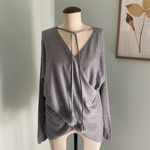 WHBM Cross-Front Cashmere Blend Sweater